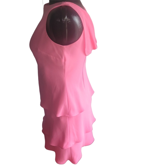 Evan Picone Sleeveless Pink Layered Dress 6P - Picture 4 of 6